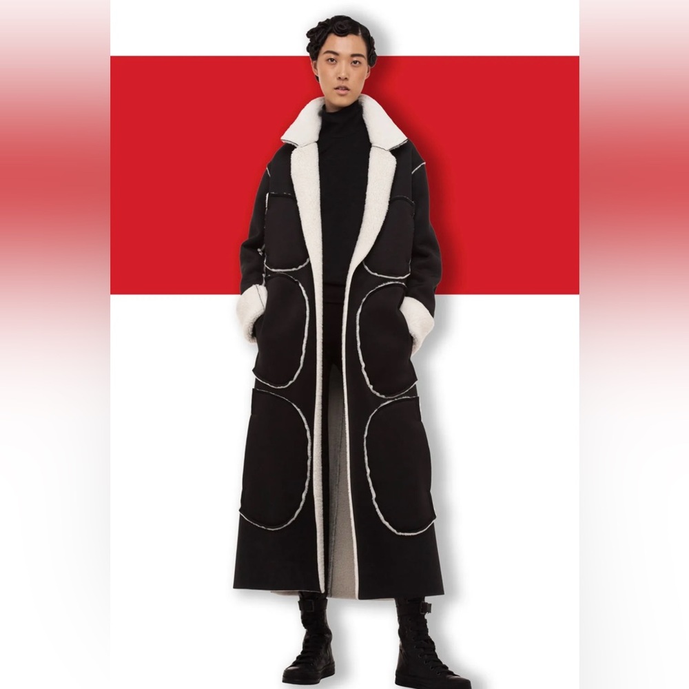 HARD TO FIND!!! 2014, Norma Kamali, “Sweats” Sherpa coat - size small.